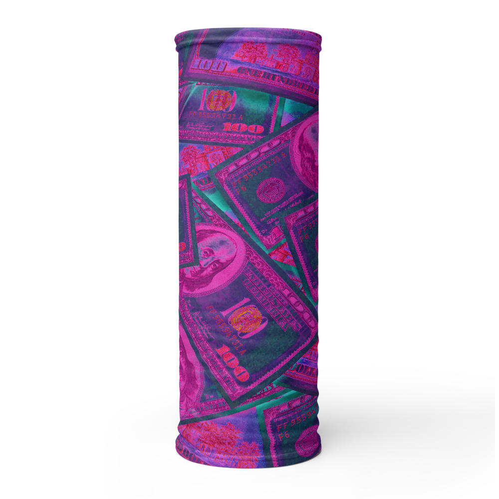 CRXWN | Drip or Dye Custom All About the Money Print 3-in-1 UNISEX Gaiter Pink Guap