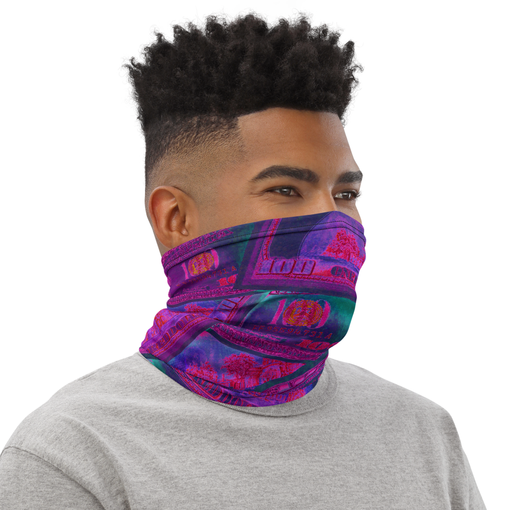 CRXWN | Drip or Dye Custom All About the Money Print 3-in-1 UNISEX Gaiter Pink Guap