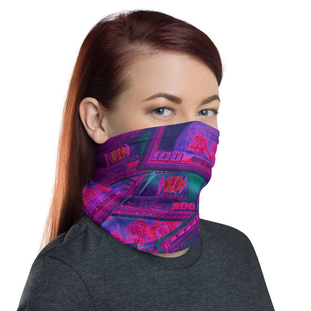 CRXWN | Drip or Dye Custom All About the Money Print 3-in-1 UNISEX Gaiter Pink Guap
