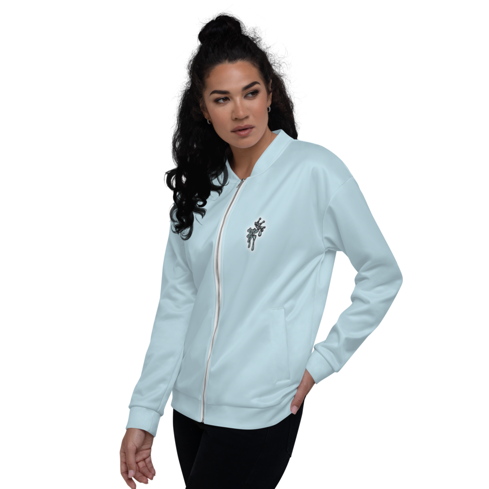 CRXWN | Drip or Dye Sunblocked Run Star Hike Sky Blue Solid UNISEX Bomber Jacket
