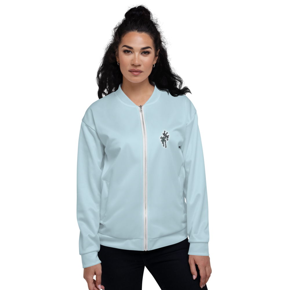 CRXWN | Drip or Dye Sunblocked Run Star Hike Sky Blue Solid UNISEX Bomber Jacket