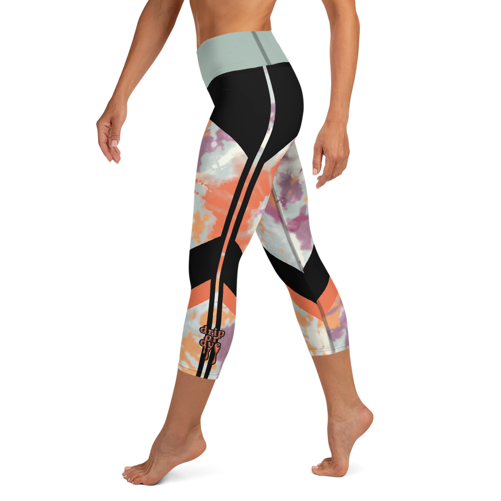 CRXWN | Drip or Dye Max 720 Pistachio HER Collection Acid Wash Tye Dye Yoga Capri Leggings