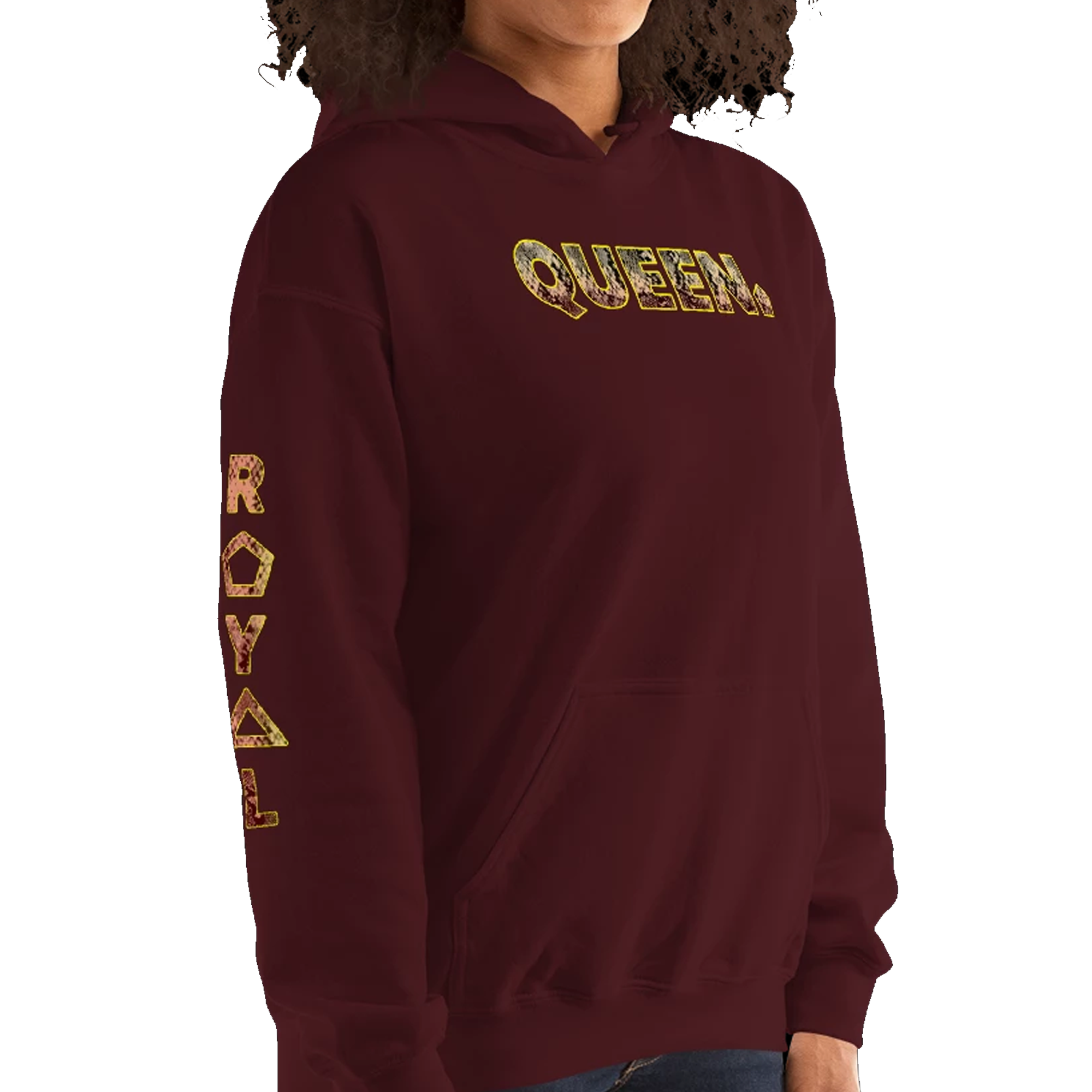 ROYAL. WEAR | HUMAN-IMAL QUEEN COBRA HOODIE TAN GRADIENT MAROON