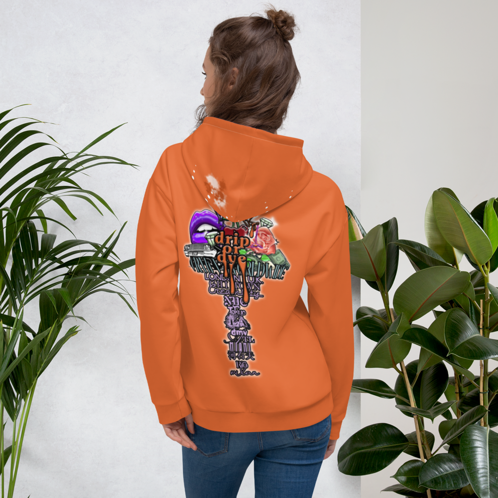 CRXWN | Drip or Dye Sunblocked Run Star Hike Orange Soda Solid UNISEX Hoodie