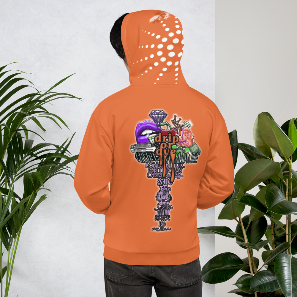CRXWN | Drip or Dye Sunblocked Run Star Hike Orange Soda Solid UNISEX Hoodie