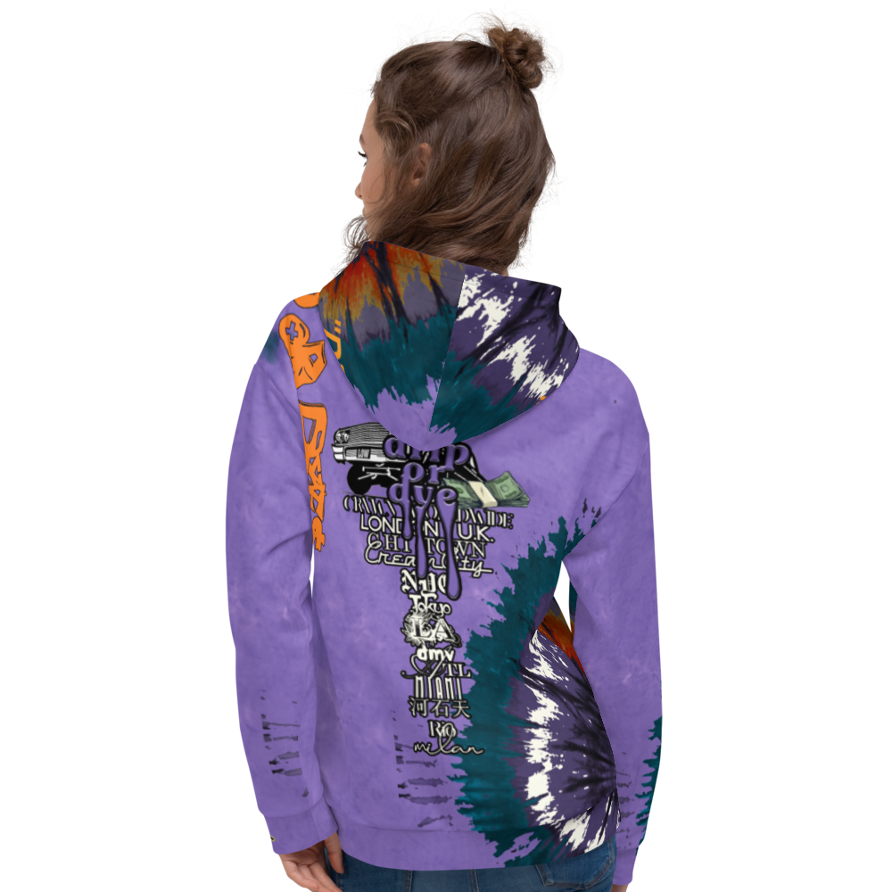 CRXWN | Drip or Dye Air Max 90 Recraft Hyper Grape Trippy Ice Dye UNISEX Hoodie 1