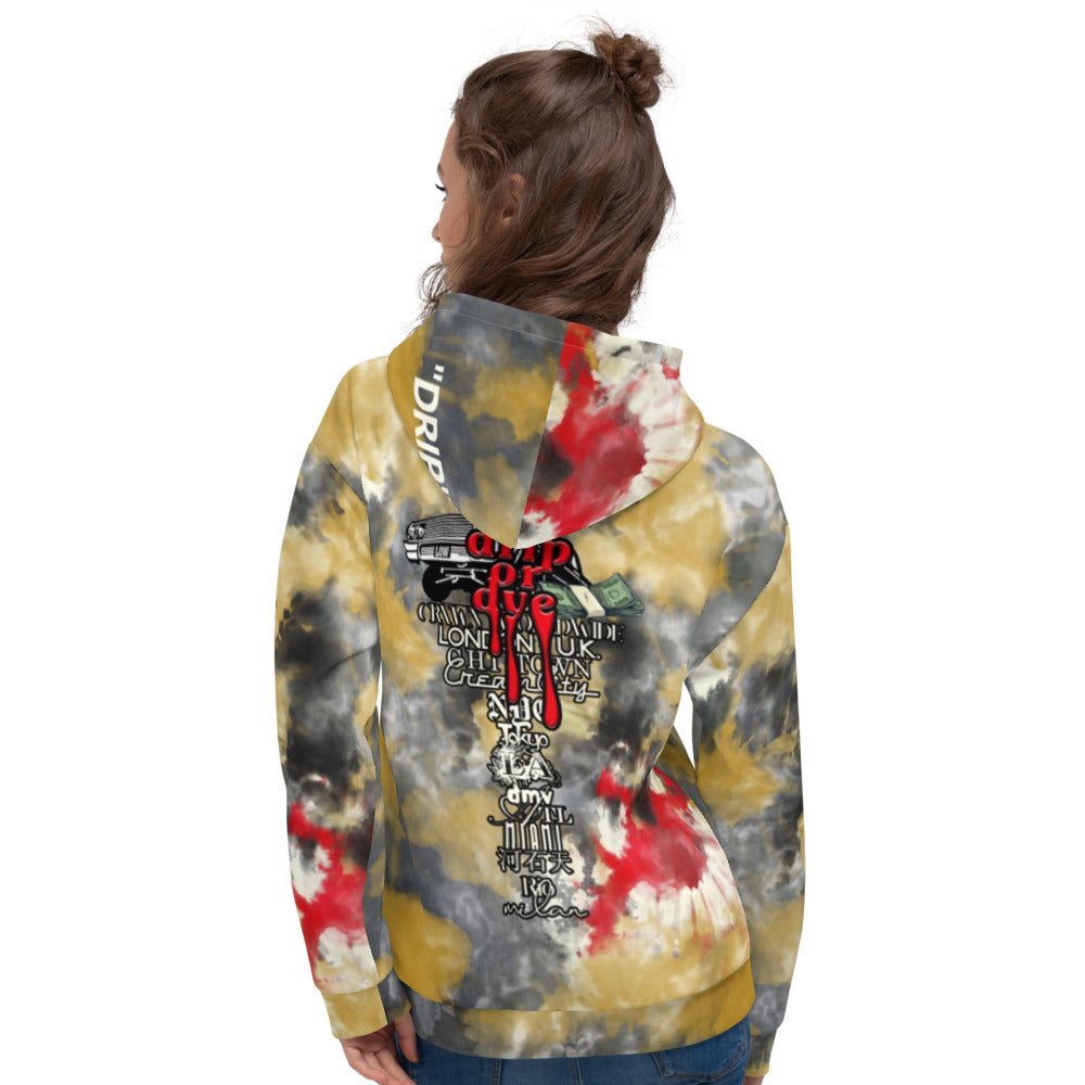 CRXWN | Drip or Dye 5 Retro Off White X Ice Dye UNISEX Hoodie