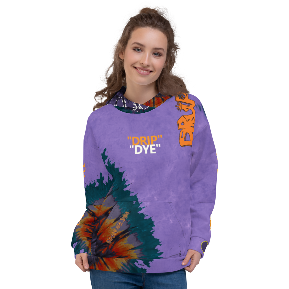 CRXWN | Drip or Dye Air Max 90 Recraft Hyper Grape Trippy Ice Dye UNISEX Hoodie 1