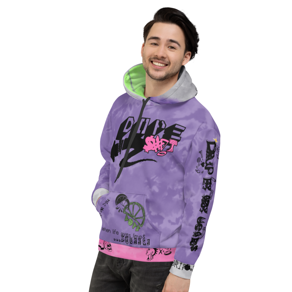 CRXWN | Drip or Dye Air Max 90 Recraft Hypergrape Trippy Ice Dye UNISEX Hoodie 2