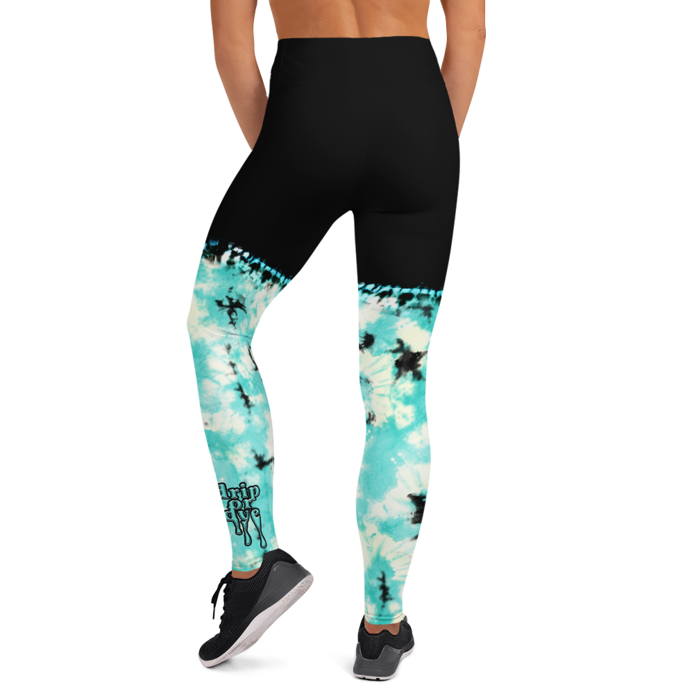 CRXWN | Drip Or Dye Max 90 Recraft Hyper Tourquoise HER Collection Tye Dye Yoga Leggings