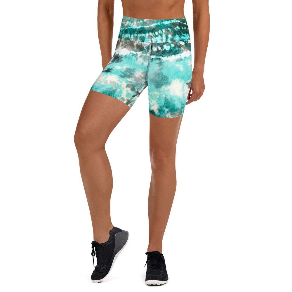 CRXWN | Drip Or Dye Max 90 Recraft Hyper Tourquoise HER Collection Tye Dye Yoga Shorts