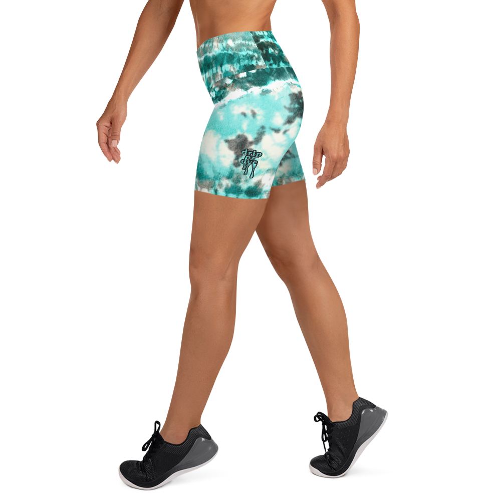 CRXWN | Drip Or Dye Max 90 Recraft Hyper Tourquoise HER Collection Tye Dye Yoga Shorts