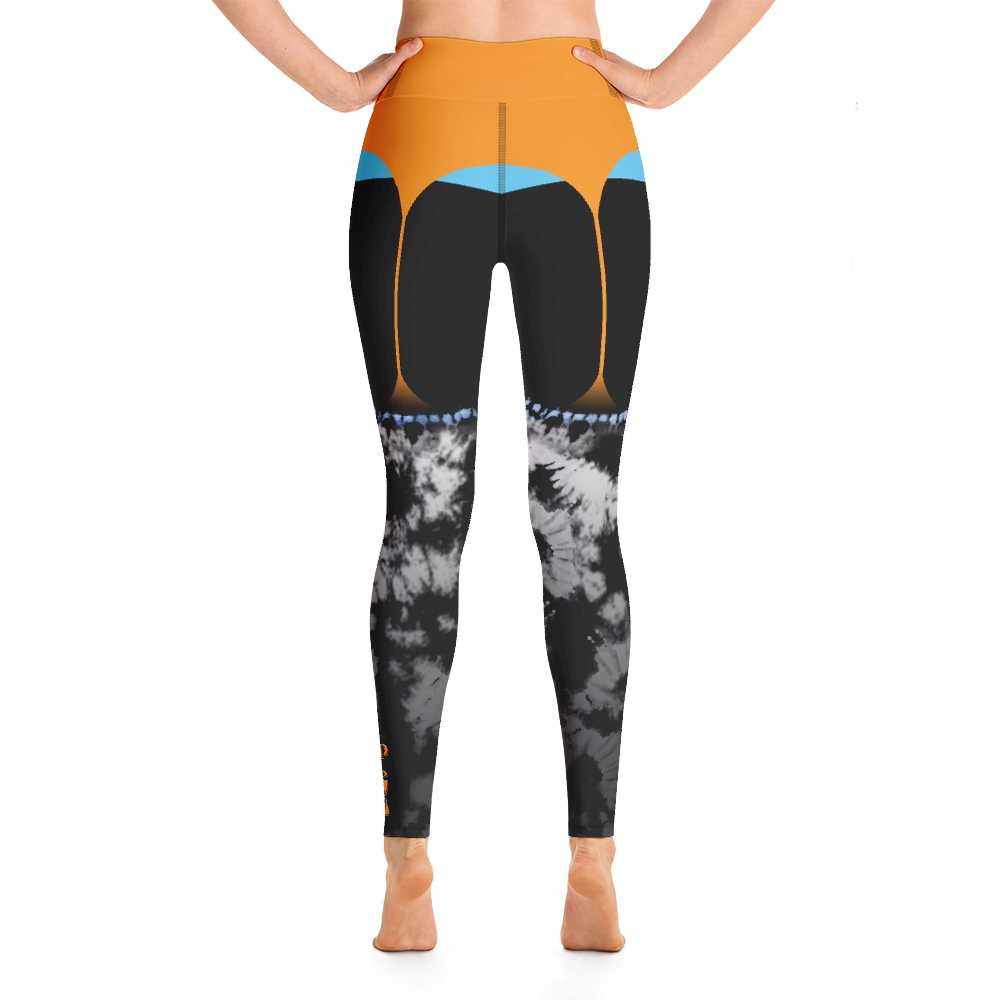 CRXWN | Drip or Dye 4 Retro Black Cat HER Collection Acid Wash Tye Dye Yoga Leggings
