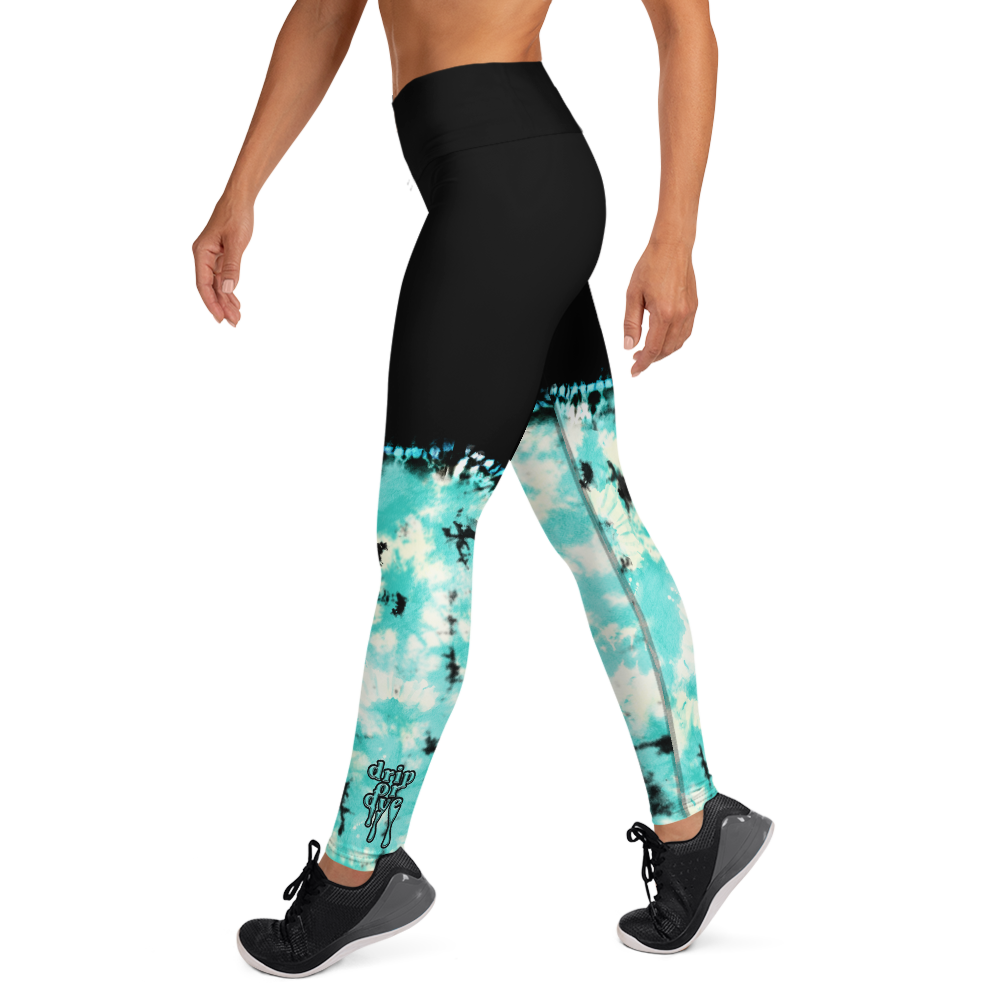 CRXWN | Drip Or Dye Max 90 Recraft Hyper Tourquoise HER Collection Tye Dye Yoga Leggings