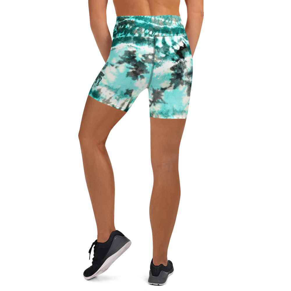 CRXWN | Drip Or Dye Max 90 Recraft Hyper Tourquoise HER Collection Tye Dye Yoga Shorts