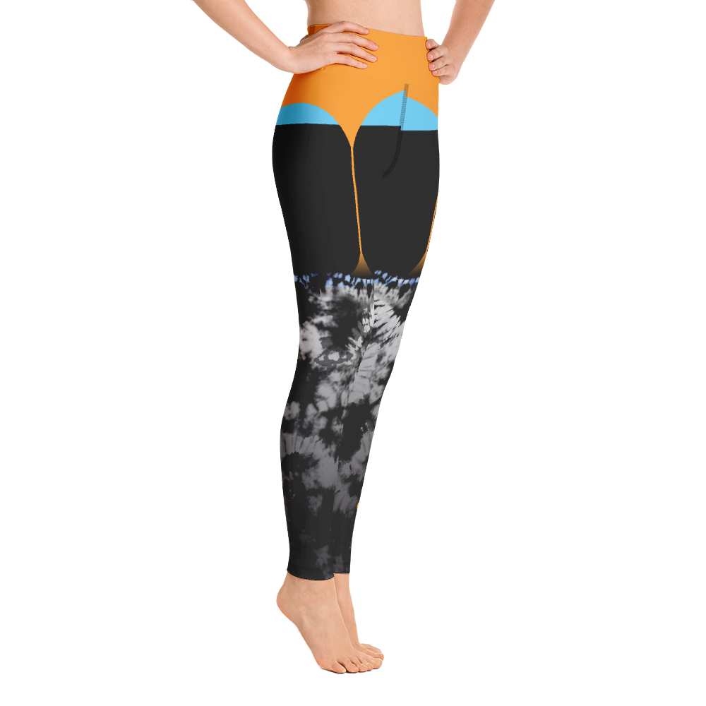 CRXWN | Drip or Dye 4 Retro Black Cat HER Collection Acid Wash Tye Dye Yoga Leggings
