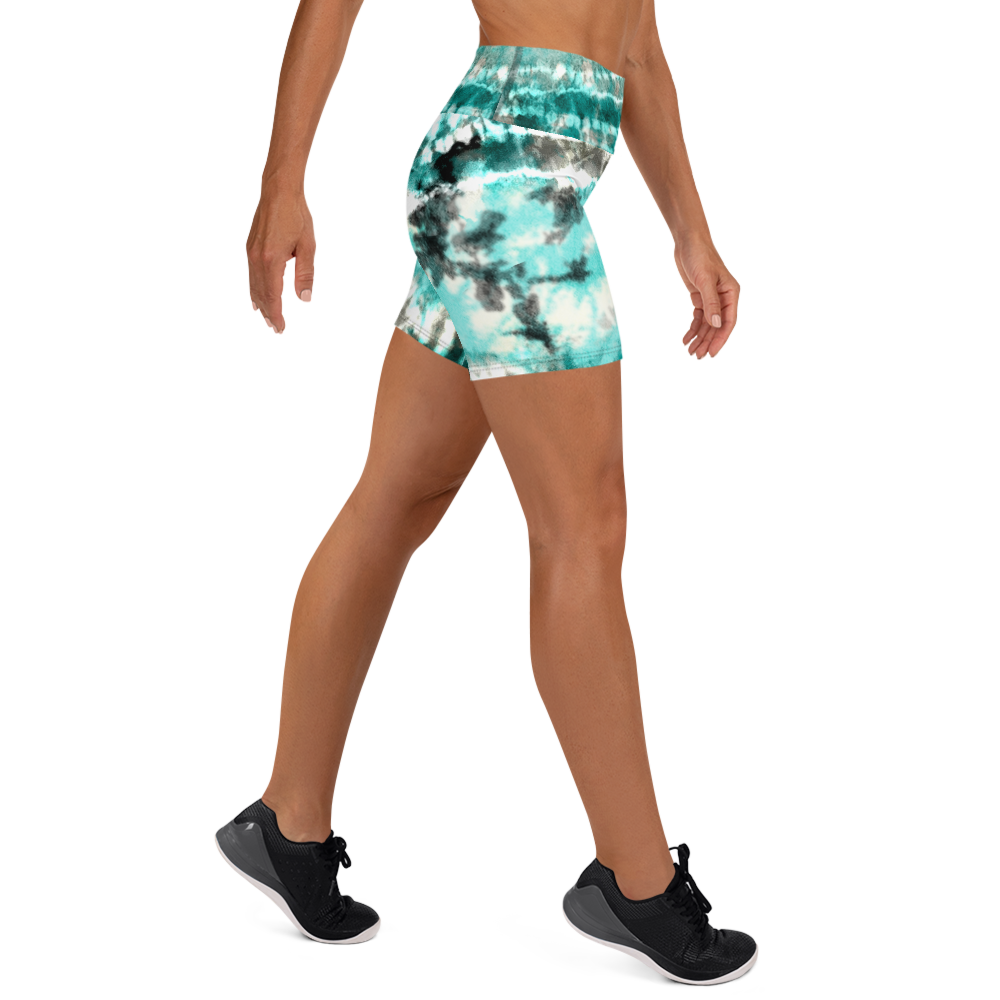 CRXWN | Drip Or Dye Max 90 Recraft Hyper Tourquoise HER Collection Tye Dye Yoga Shorts