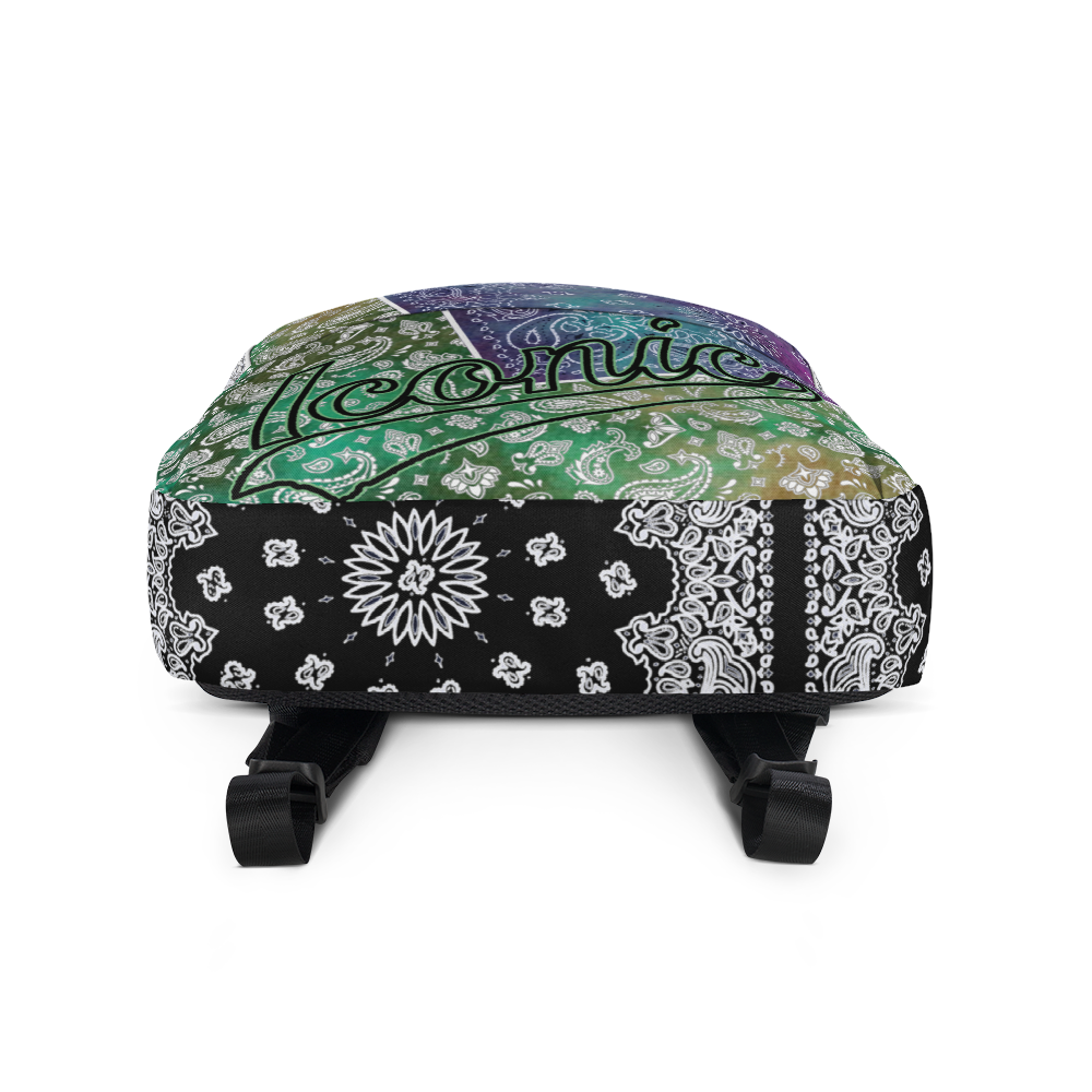ROYAL ICONIC | Bandana Patchwork BACKPACK Digital Frontier HueMan Gang Tie Dye Mix Purple Green Gurple