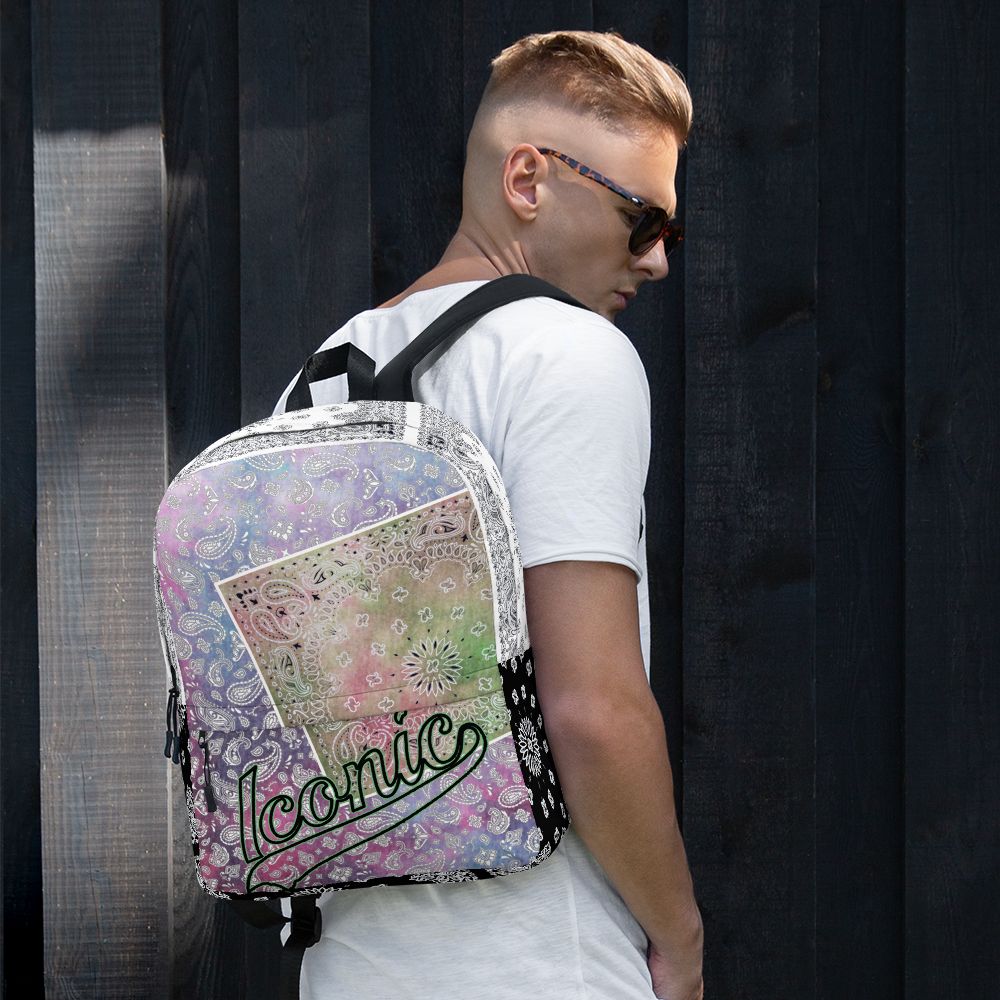 ROYAL ICONIC | Bandana Patchwork BACKPACK Digital Frontier HueMan Gang Tie Dye Mix Pink Blue 2 Color Cloud