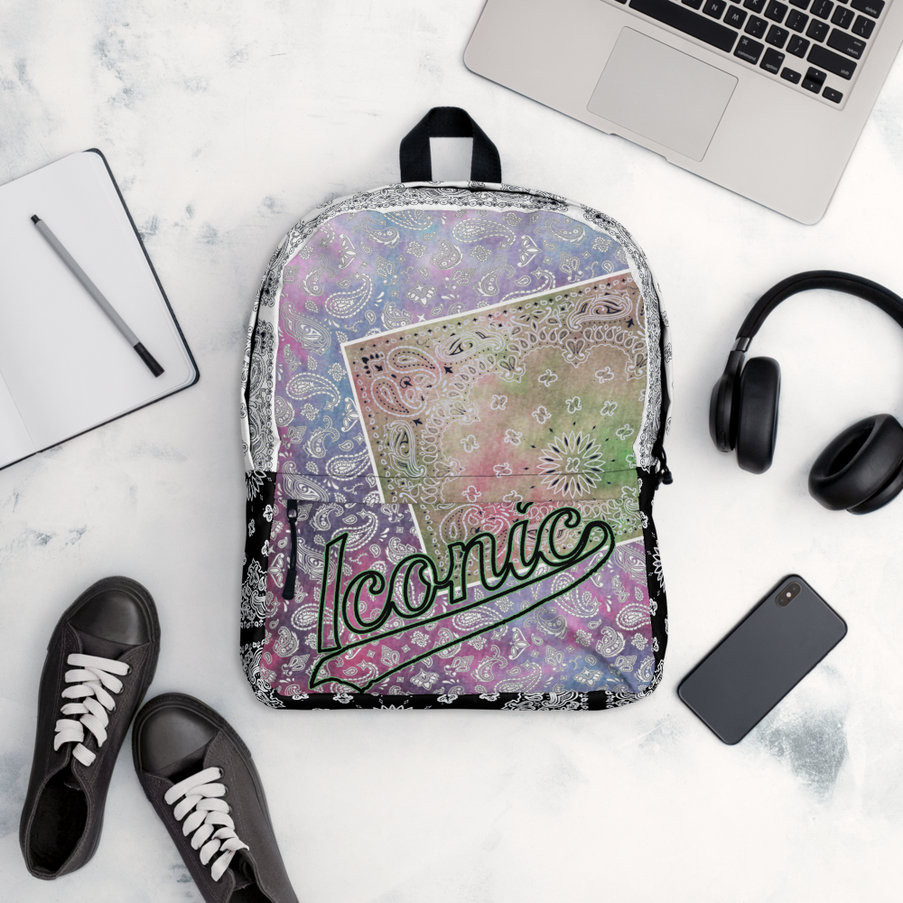 ROYAL ICONIC | Bandana Patchwork BACKPACK Digital Frontier HueMan Gang Tie Dye Mix Pink Blue 2 Color Cloud