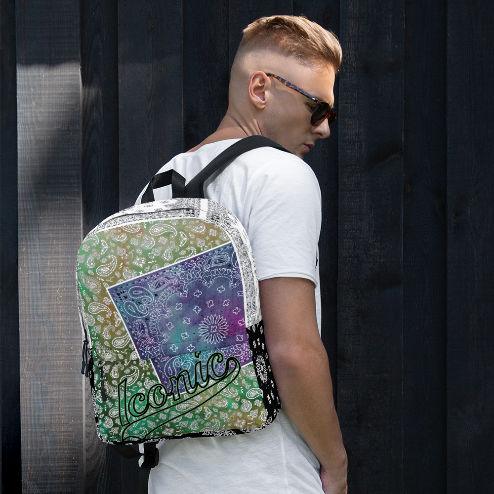 ROYAL ICONIC | Bandana Patchwork BACKPACK Digital Frontier HueMan Gang Tie Dye Mix Purple Green Gurple