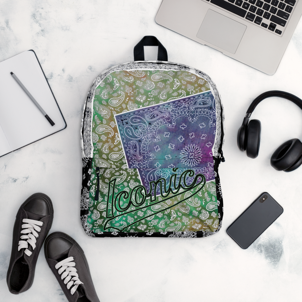 ROYAL ICONIC | Bandana Patchwork BACKPACK Digital Frontier HueMan Gang Tie Dye Mix Purple Green Gurple