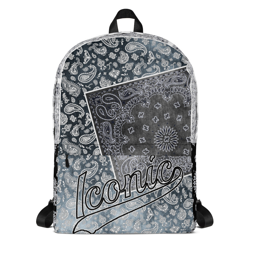 ROYAL ICONIC | Bandana Patchwork BACKPACK Digital Frontier HueMan Gang Bad Azz Acid Wash Black Flag Mix