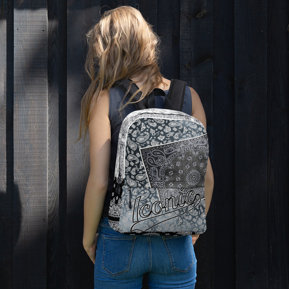 ROYAL ICONIC | Bandana Patchwork BACKPACK Digital Frontier HueMan Gang Bad Azz Acid Wash Black Flag Mix