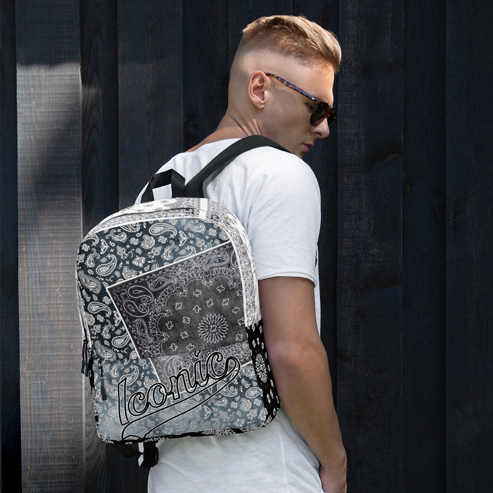 ROYAL ICONIC | Bandana Patchwork BACKPACK Digital Frontier HueMan Gang Bad Azz Acid Wash Black Flag Mix