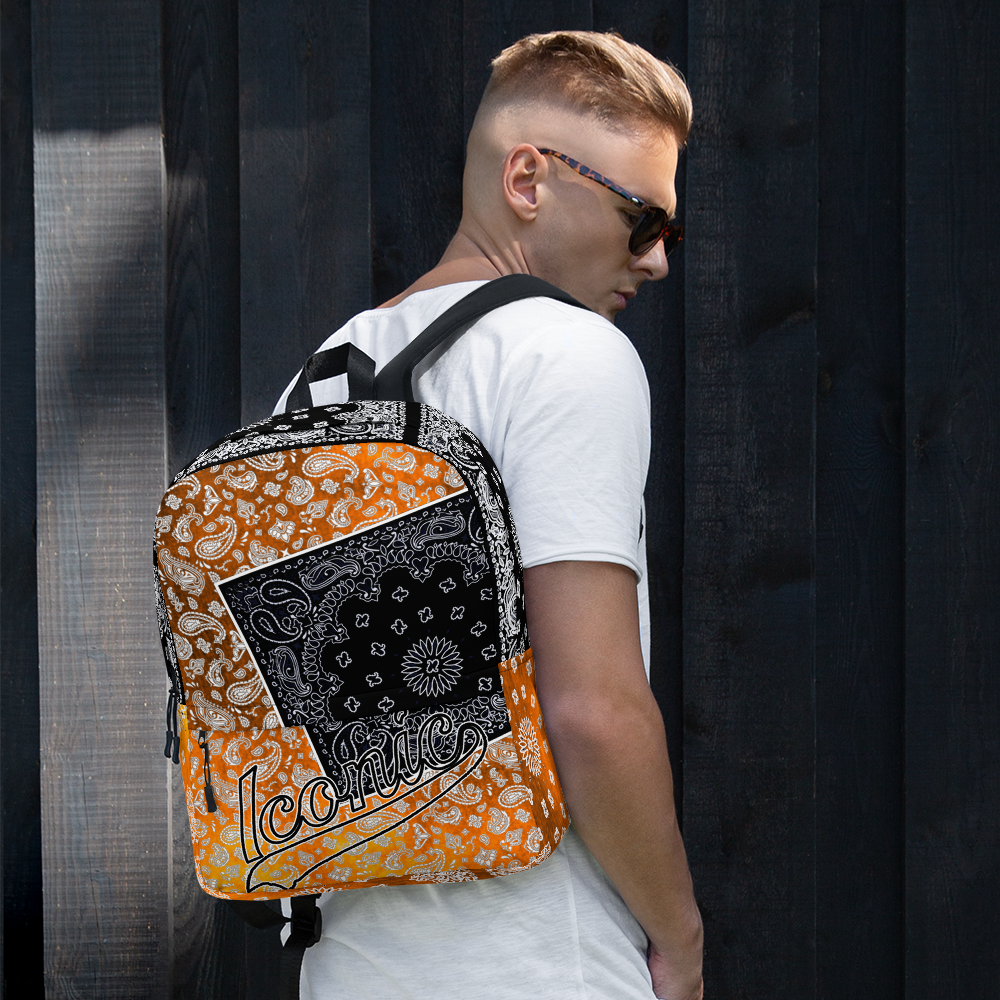 ROYAL ICONIC | Bandana Flag Tie Dye Aether Pour Color Block BACKPACK HueMan Gang Acid Wash Ice Dye Sienna Orange Sunset