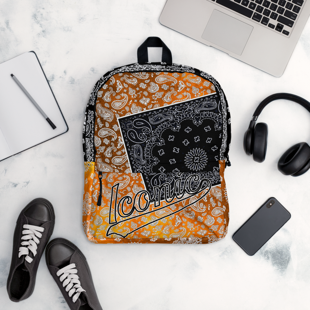 ROYAL ICONIC | Bandana Flag Tie Dye Aether Pour Color Block BACKPACK HueMan Gang Acid Wash Ice Dye Sienna Orange Sunset