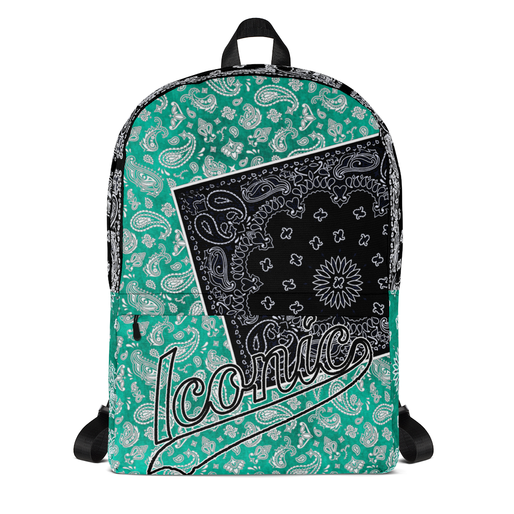 ROYAL ICONIC | Bandana Flag Tie Dye Aether Pour Color Block BACKPACK HueMan Gang Acid Wash Ice Dye Teal