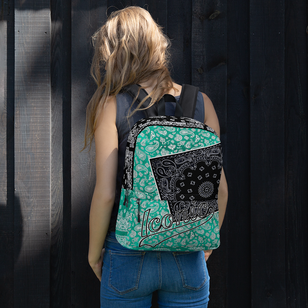 ROYAL ICONIC | Bandana Flag Tie Dye Aether Pour Color Block BACKPACK HueMan Gang Acid Wash Ice Dye Teal