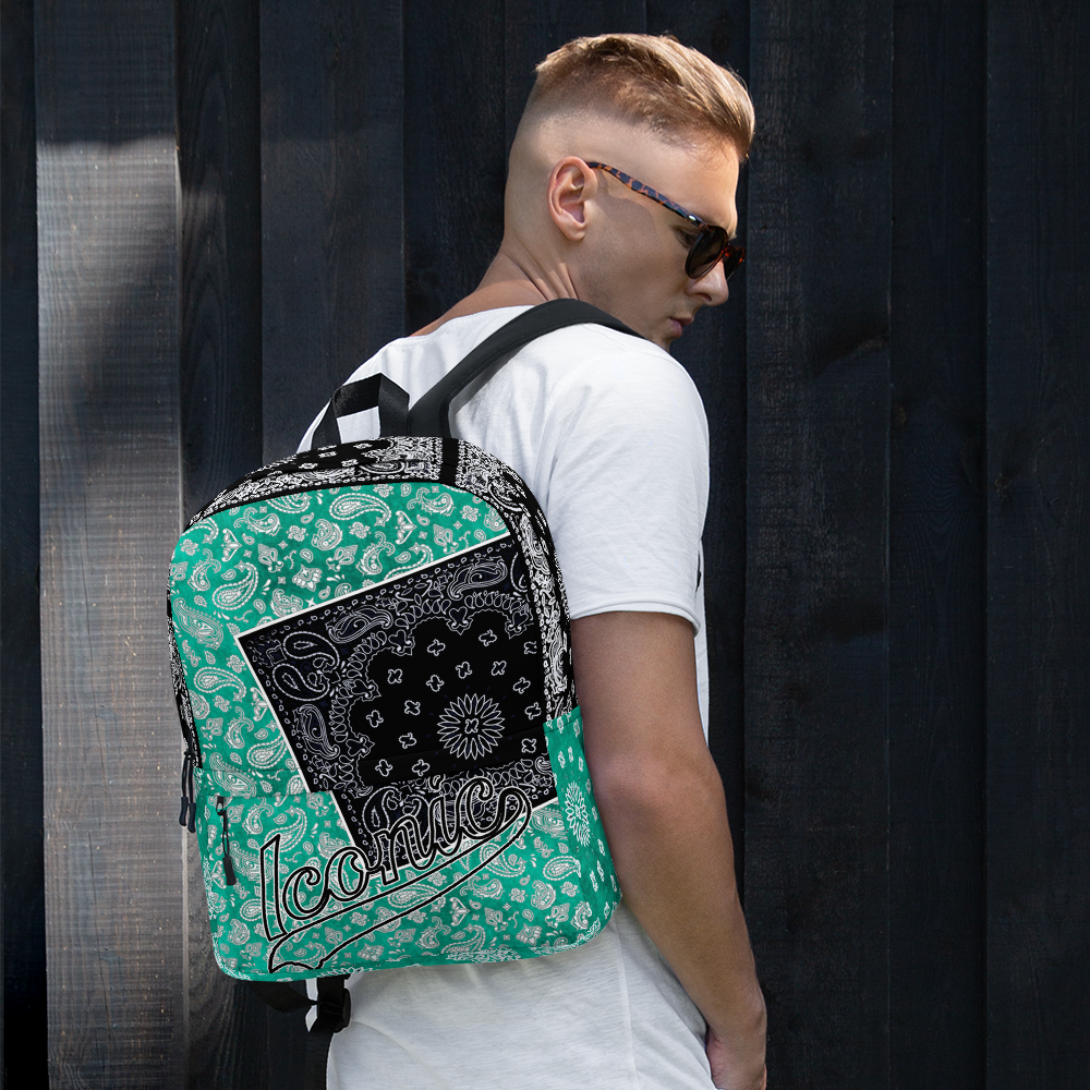 ROYAL ICONIC | Bandana Flag Tie Dye Aether Pour Color Block BACKPACK HueMan Gang Acid Wash Ice Dye Teal