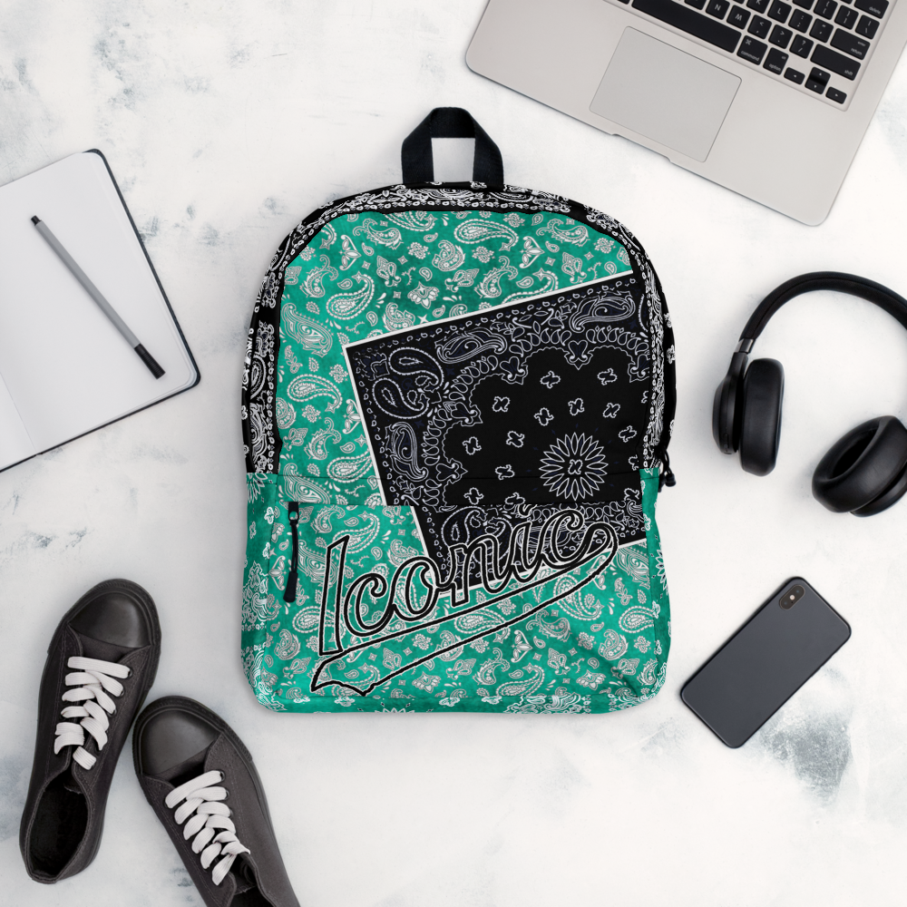 ROYAL ICONIC | Bandana Flag Tie Dye Aether Pour Color Block BACKPACK HueMan Gang Acid Wash Ice Dye Teal