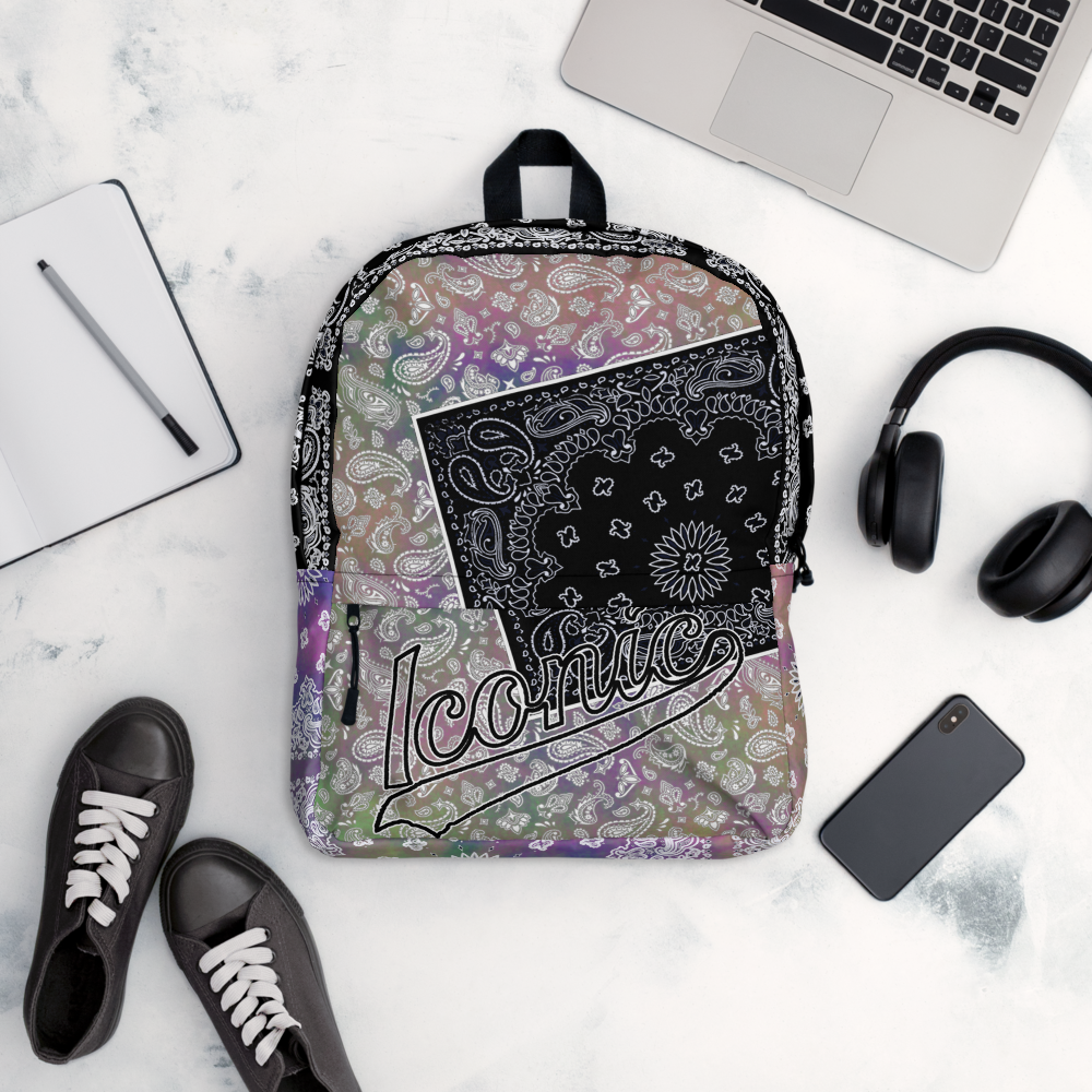 ROYAL ICONIC | Bandana Flag Tie Dye Aquarius Pour Color Block BACKPACK HueMan Gang Acid Wash Ice Dye Pastel Cray On Color Cloud