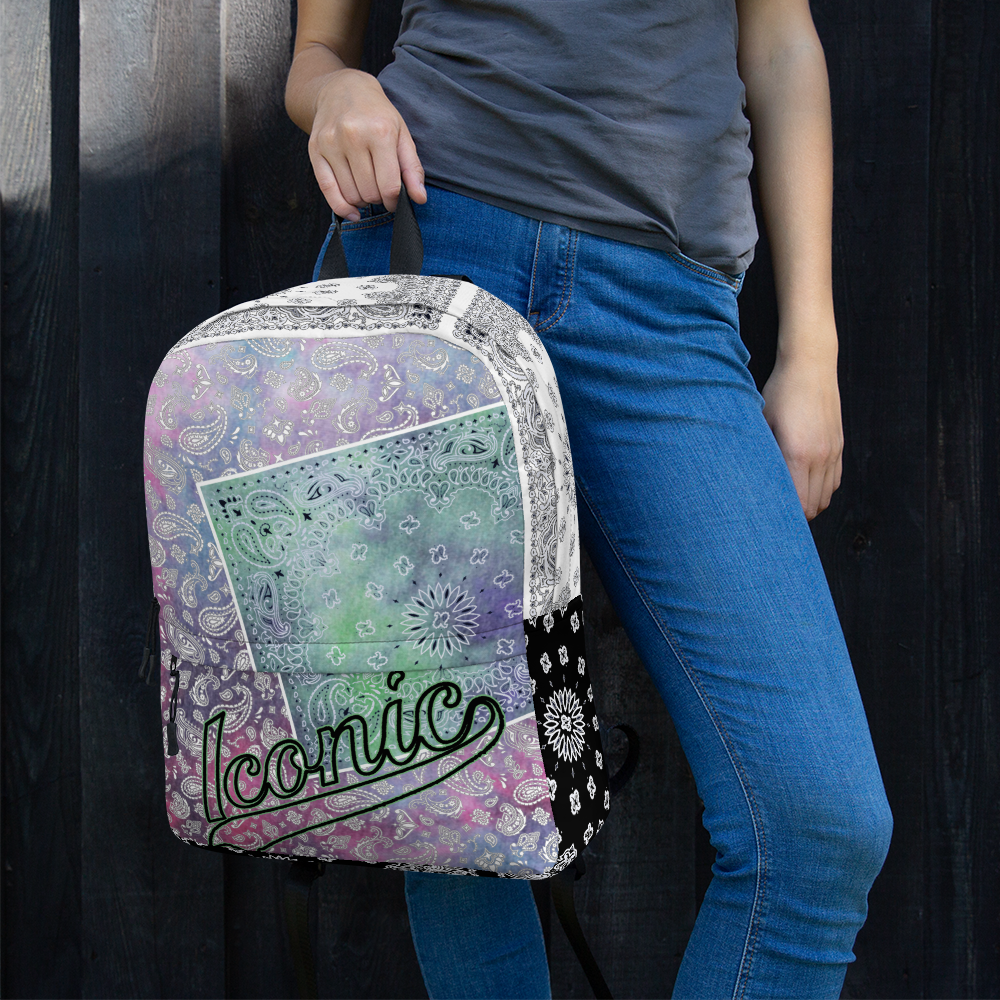 ROYAL ICONIC | Bandana Patchwork BACKPACK Digital Frontier HueMan Gang Tie Dye Mix Pink Blue 1 Color Cloud