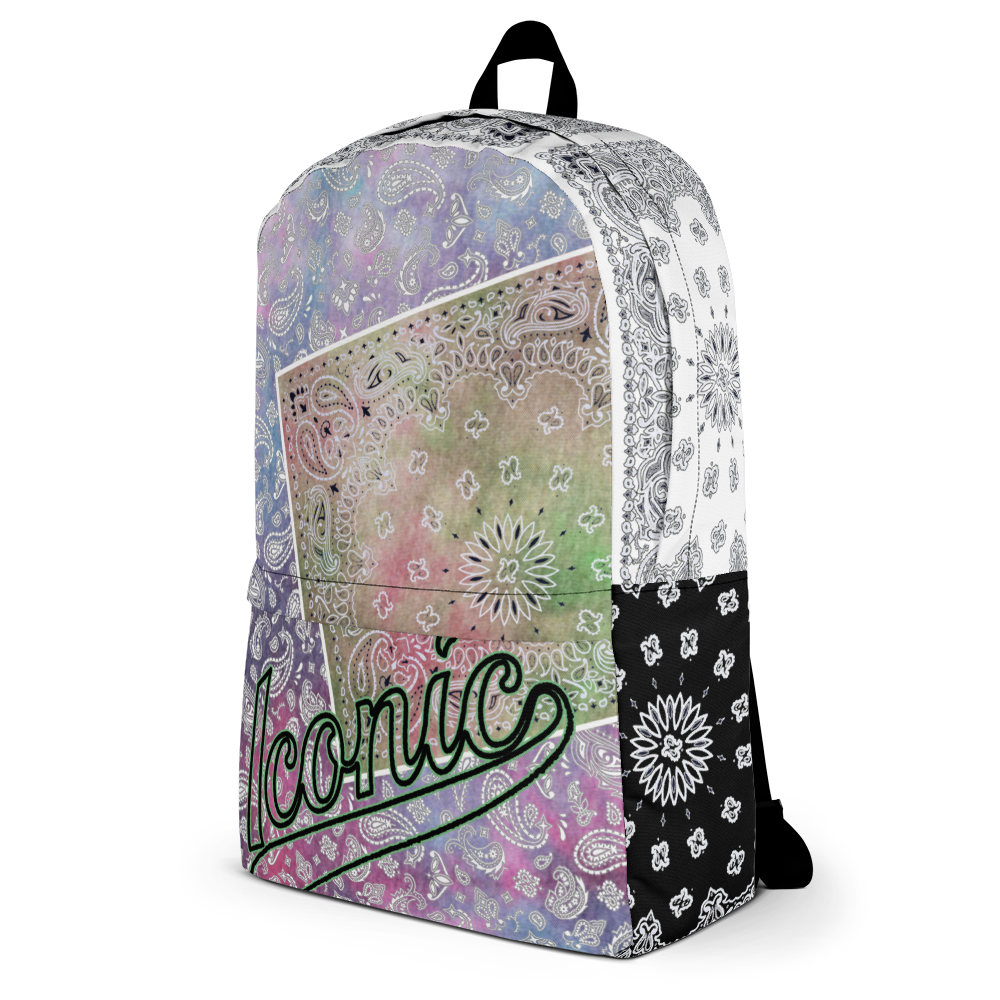 ROYAL ICONIC | Bandana Patchwork BACKPACK Digital Frontier HueMan Gang Tie Dye Mix Pink Blue 2 Color Cloud