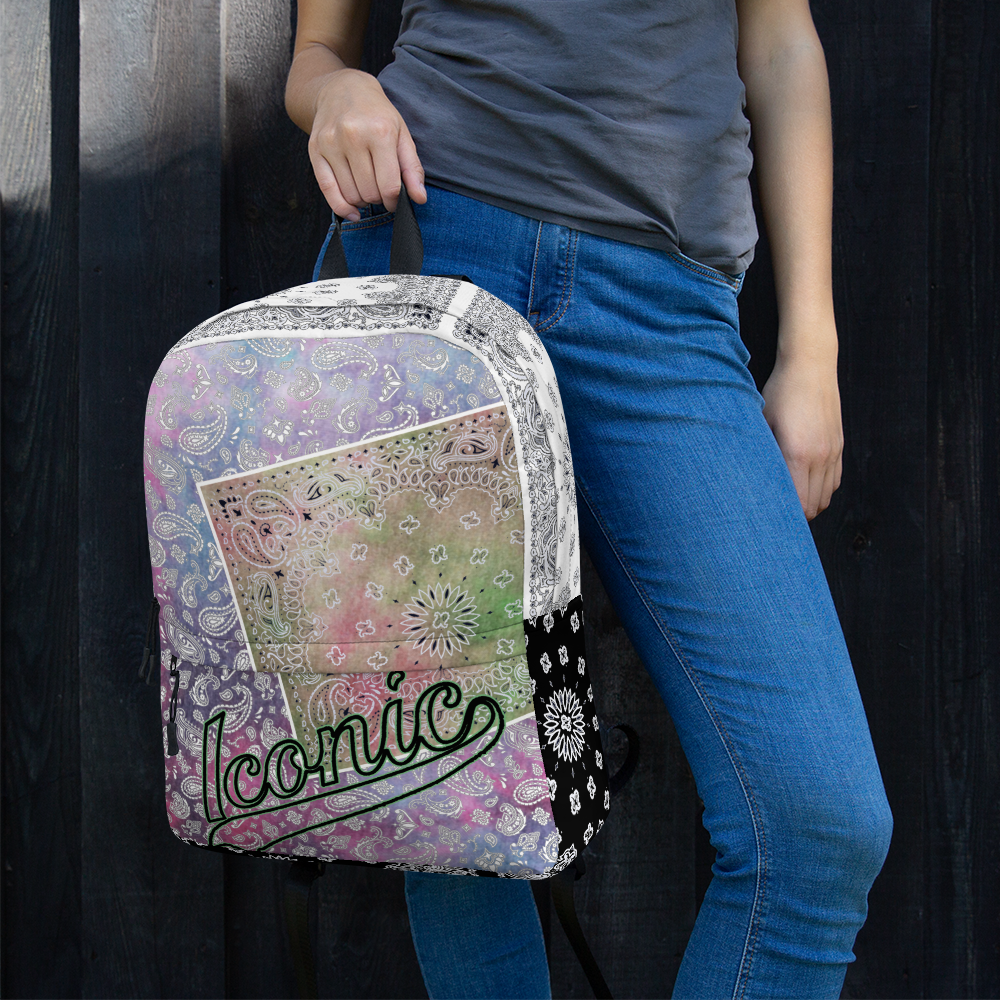 ROYAL ICONIC | Bandana Patchwork BACKPACK Digital Frontier HueMan Gang Tie Dye Mix Pink Blue 2 Color Cloud