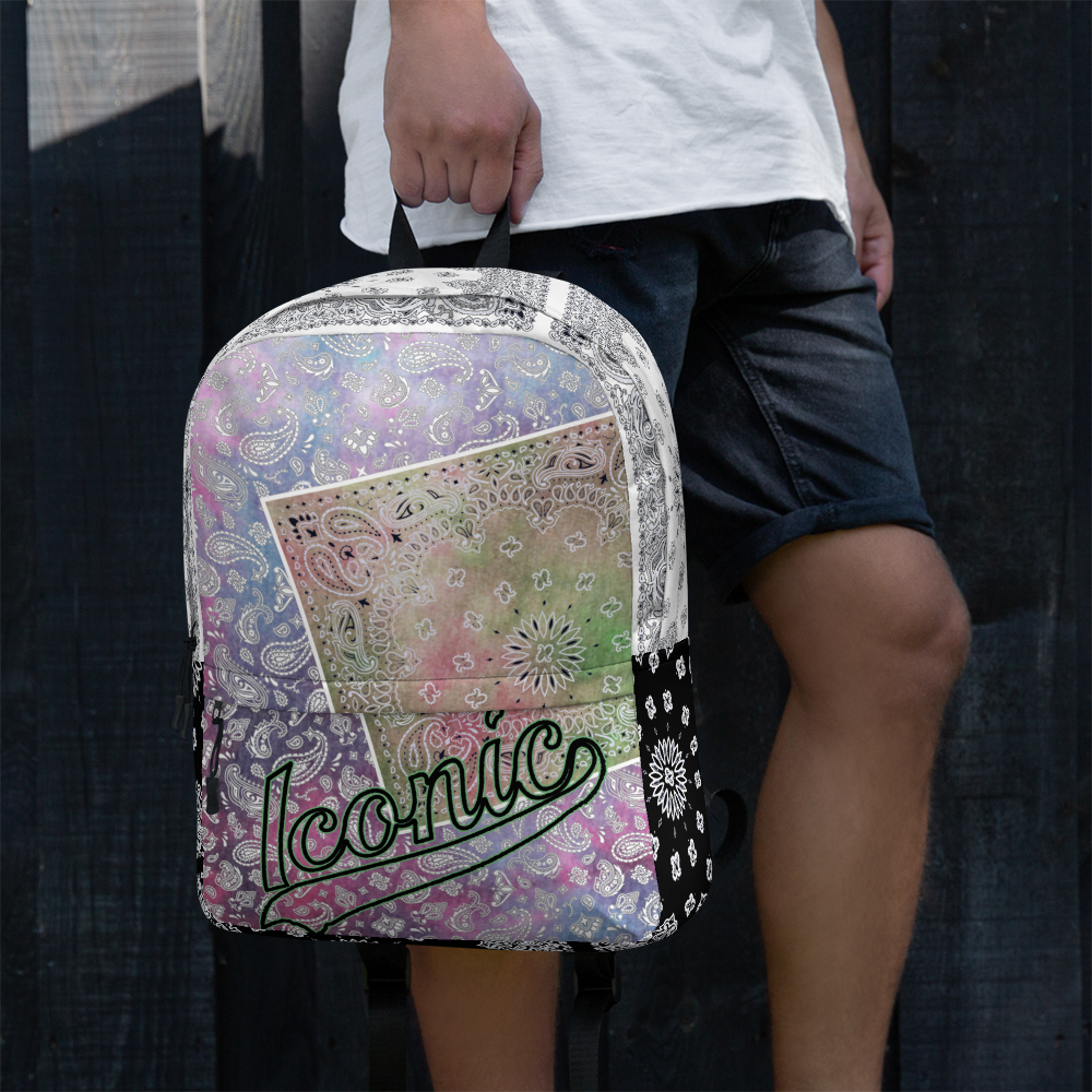 ROYAL ICONIC | Bandana Patchwork BACKPACK Digital Frontier HueMan Gang Tie Dye Mix Pink Blue 2 Color Cloud