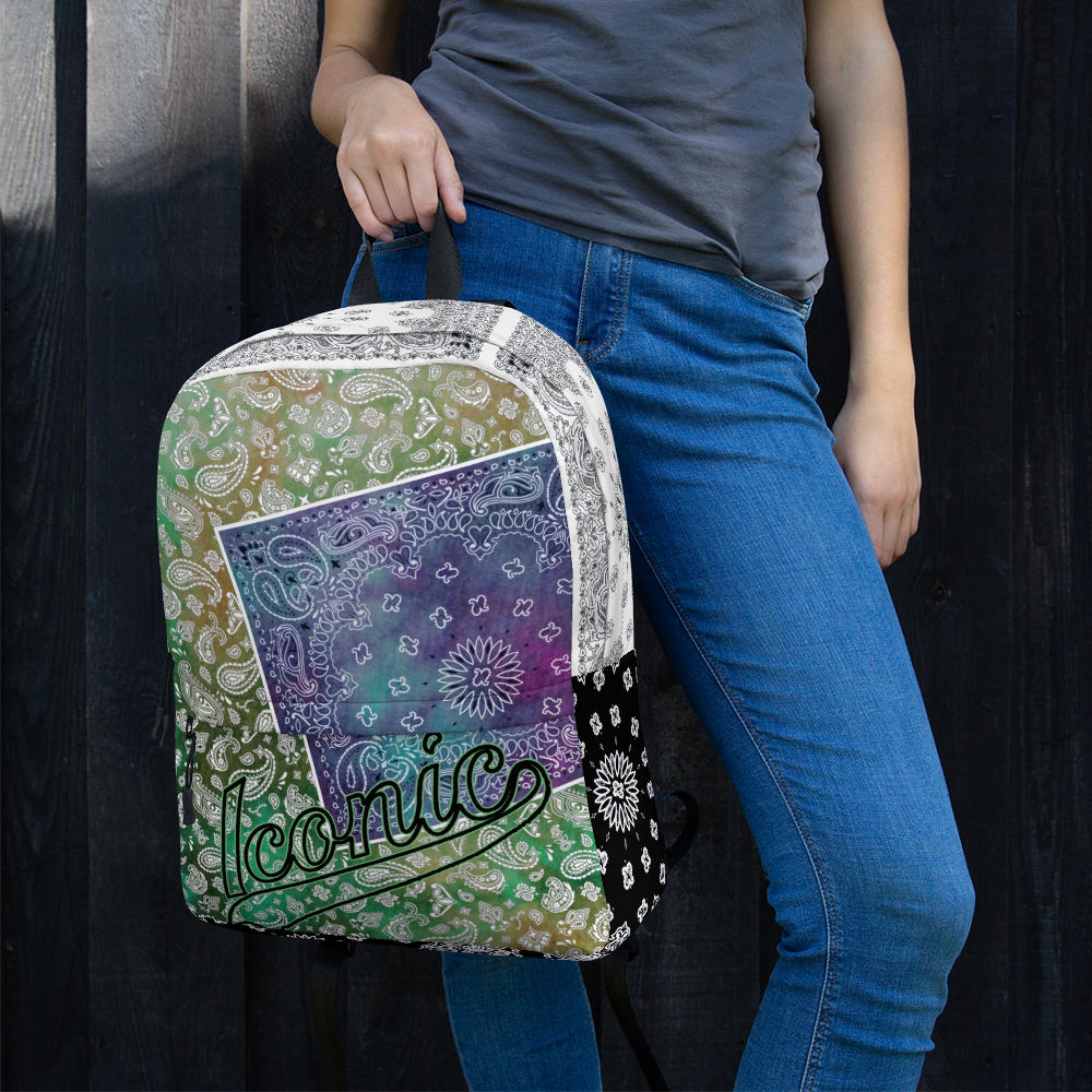 ROYAL ICONIC | Bandana Patchwork BACKPACK Digital Frontier HueMan Gang Tie Dye Mix Purple Green Gurple