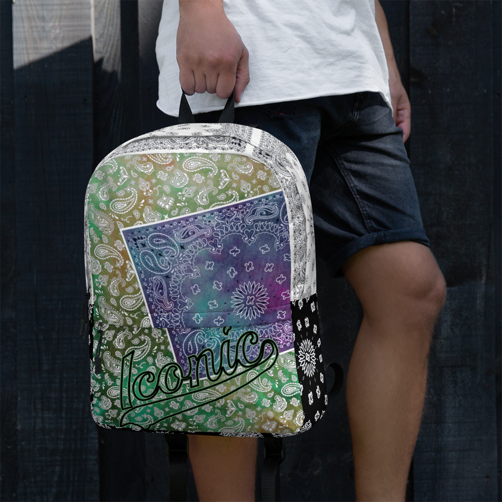 ROYAL ICONIC | Bandana Patchwork BACKPACK Digital Frontier HueMan Gang Tie Dye Mix Purple Green Gurple