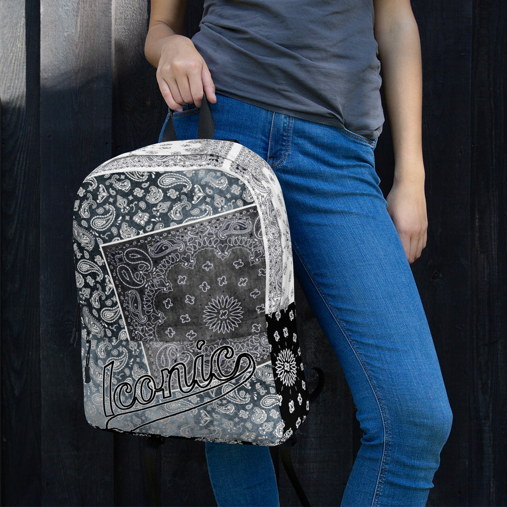 ROYAL ICONIC | Bandana Patchwork BACKPACK Digital Frontier HueMan Gang Bad Azz Acid Wash Black Flag Mix