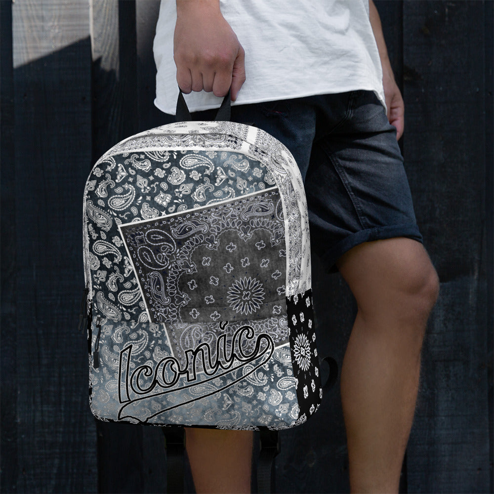 ROYAL ICONIC | Bandana Patchwork BACKPACK Digital Frontier HueMan Gang Bad Azz Acid Wash Black Flag Mix