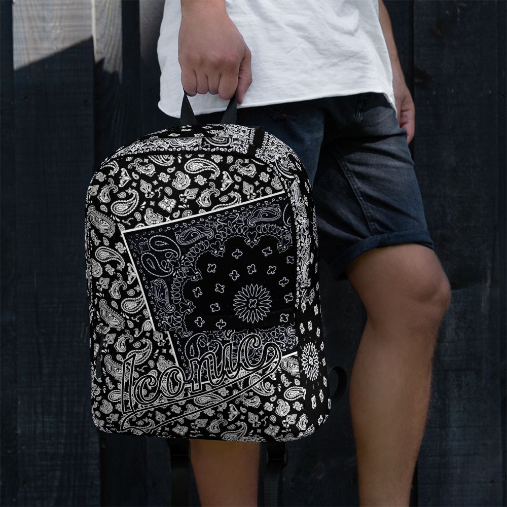ROYAL ICONIC | Bandana Patchwork BACKPACK Digital Frontier HueMan Gang We Solid all Black Bandana Everythang