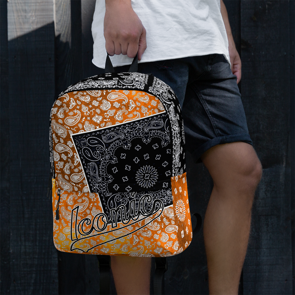 ROYAL ICONIC | Bandana Flag Tie Dye Aether Pour Color Block BACKPACK HueMan Gang Acid Wash Ice Dye Sienna Orange Sunset