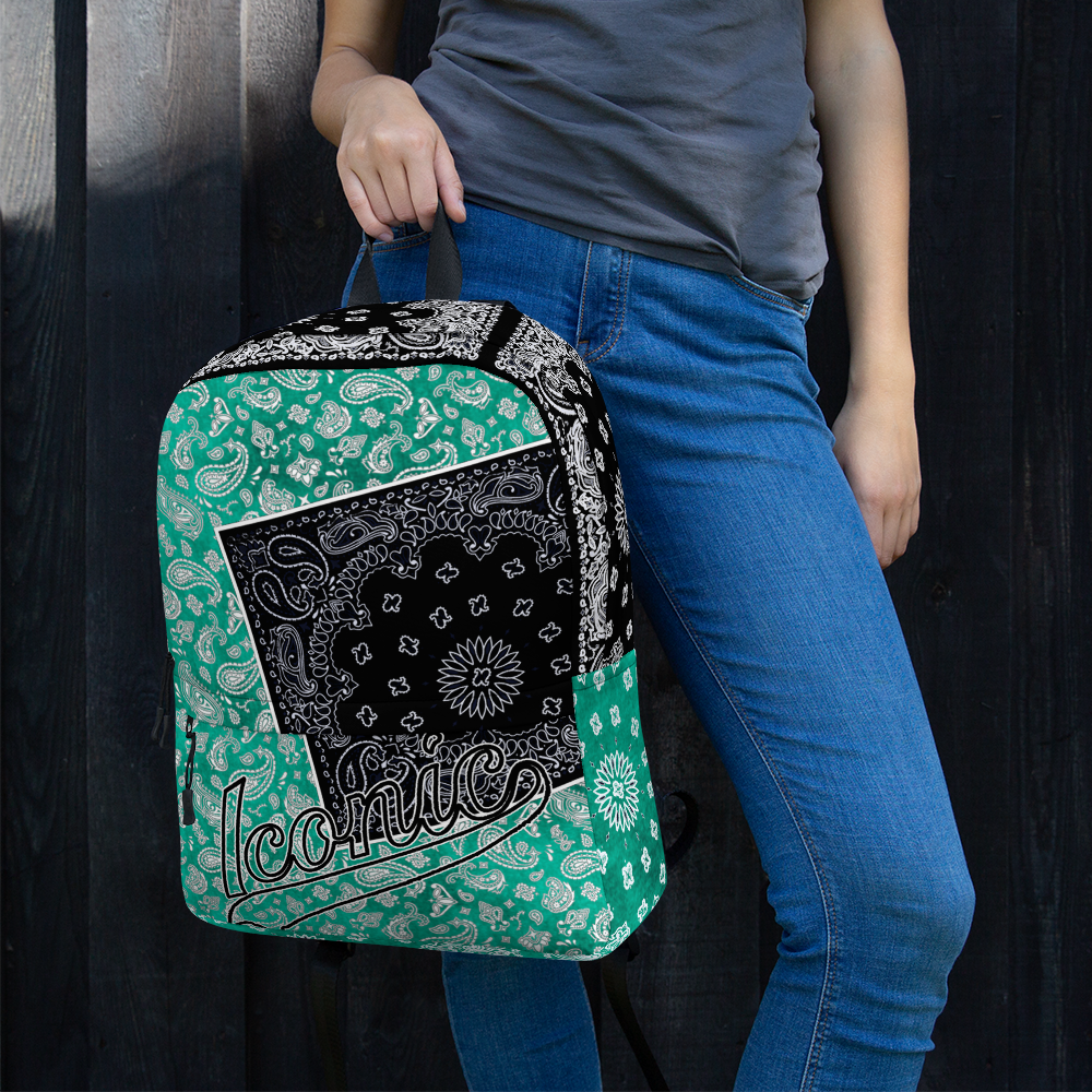 ROYAL ICONIC | Bandana Flag Tie Dye Aether Pour Color Block BACKPACK HueMan Gang Acid Wash Ice Dye Teal