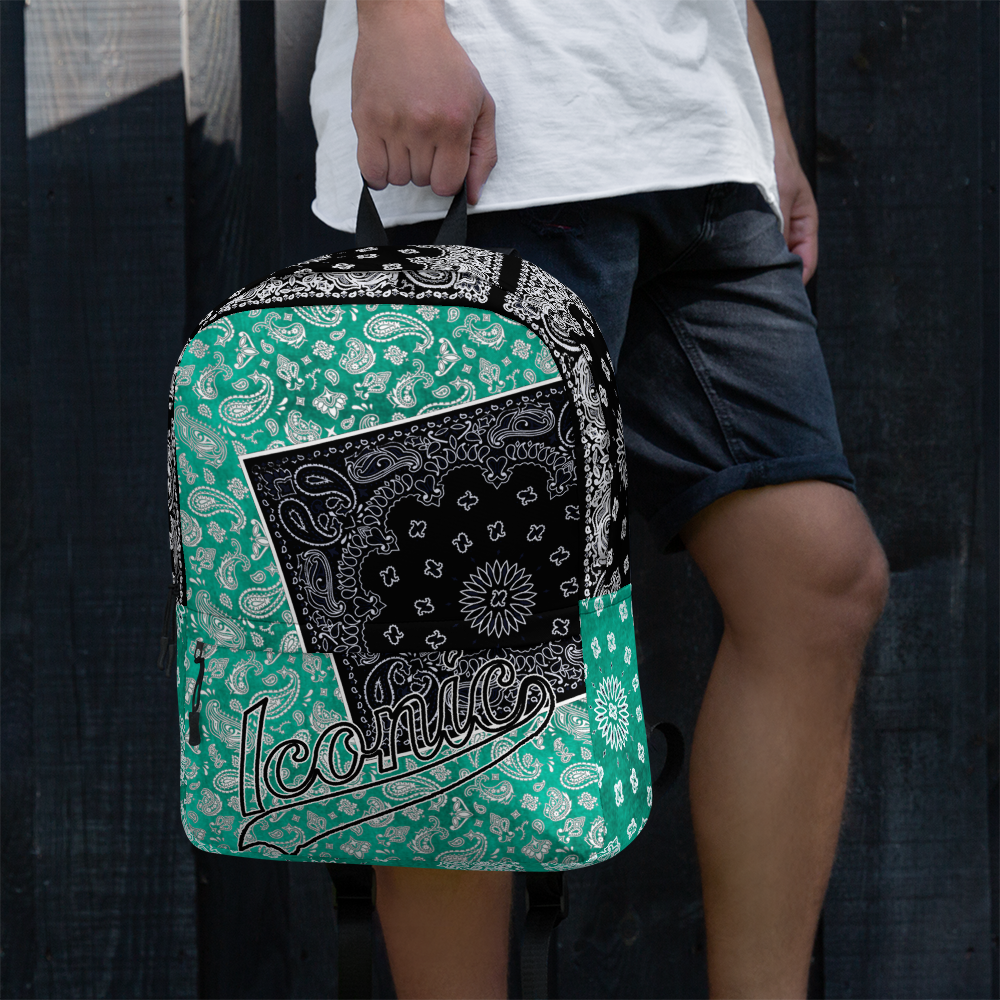 ROYAL ICONIC | Bandana Flag Tie Dye Aether Pour Color Block BACKPACK HueMan Gang Acid Wash Ice Dye Teal