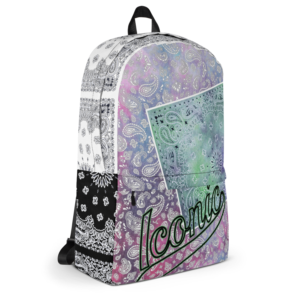 ROYAL ICONIC | Bandana Patchwork BACKPACK Digital Frontier HueMan Gang Tie Dye Mix Pink Blue 1 Color Cloud
