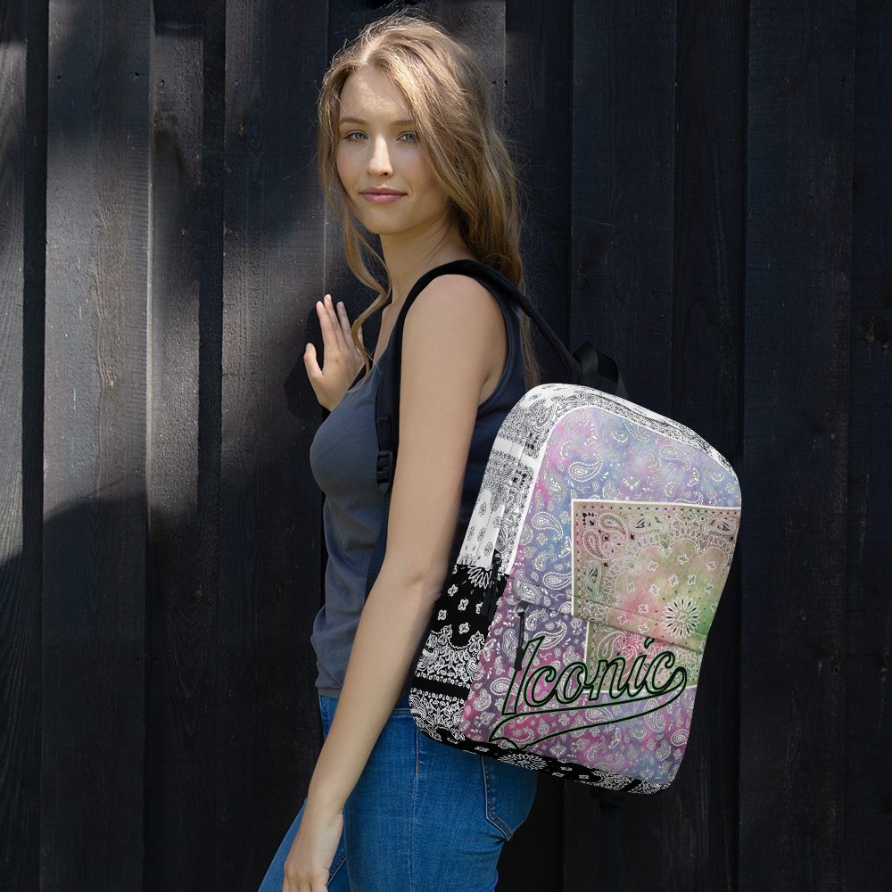 ROYAL ICONIC | Bandana Patchwork BACKPACK Digital Frontier HueMan Gang Tie Dye Mix Pink Blue 2 Color Cloud